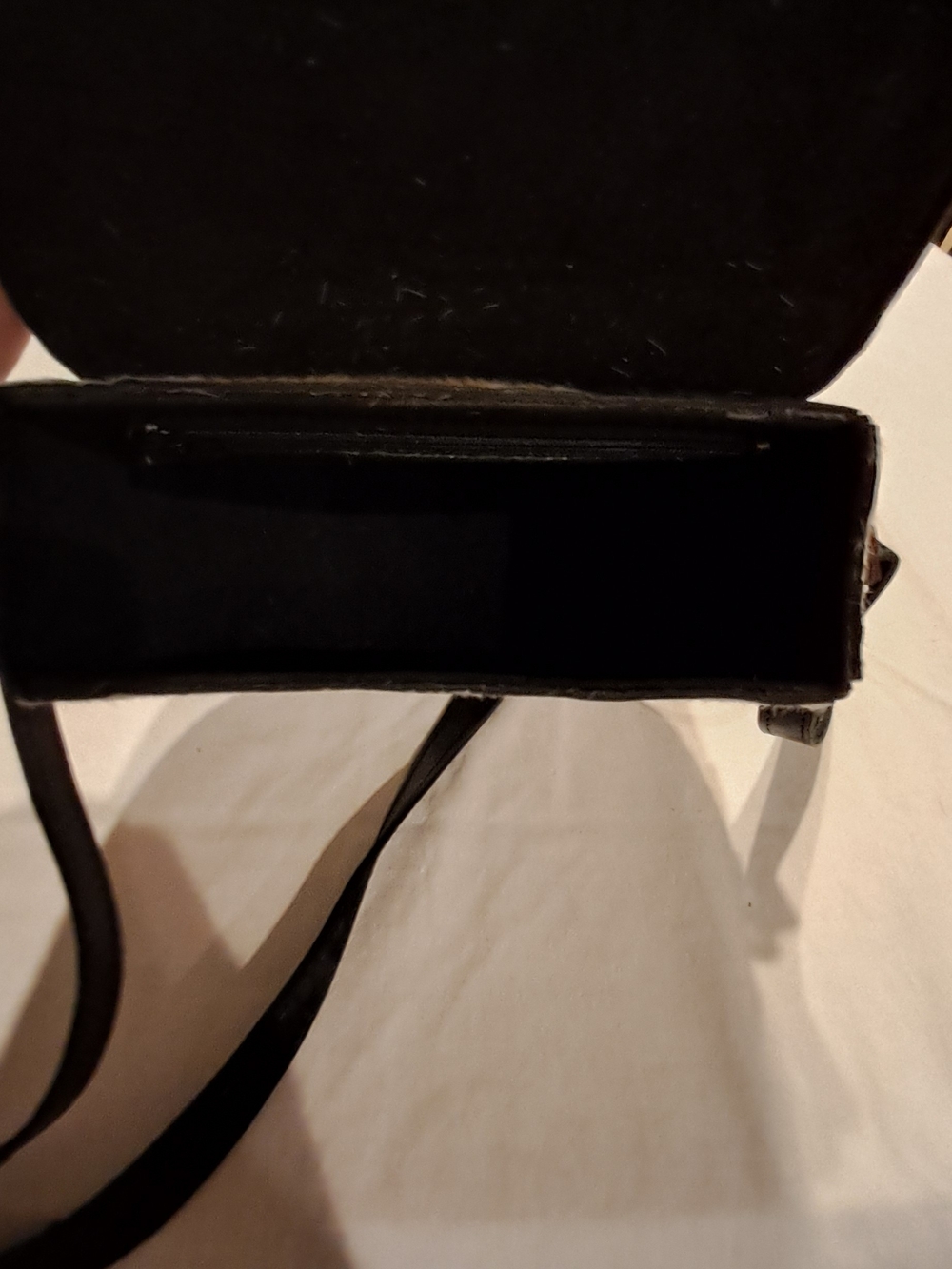 Cowhide Crossbody Saddle Bag - Black & White with adjustable Strap - Picture 3 of 7